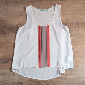Chloe K Striped Transparent Racerback Blouse